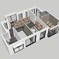 Artistic Book Interior Space With Modern Bookshelves White Benches Sculptures And Skylight Lighting