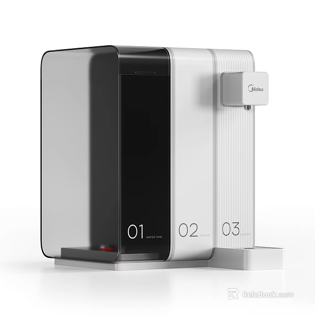 Midea Modern Kitchen Water Purifier With 01 02 03 Function Settings 3d model 