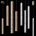 Cylinder Shaped Pendant Lights In Natural Stone And Marble Finishes