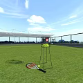 Essential Sports Equipment Collection With Rackets Balls Knee Pads And Bag On Green Field