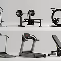 Home Gym Fitness Equipment With Treadmill Dumbbells Exercise Bench And Elliptical Trainer