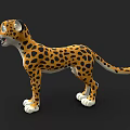 Playful 3D Cartoon Cheetah Character With Spotted Fur And Big Eyes Standing