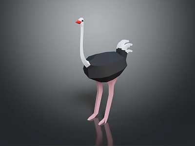 Ostrich spider bird animal game animal cartoon animal 3d model