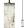 Elegant Modern Pendant Light With Marble Design And Metal Structure For Interior Decor 3d model