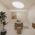 Elegant Modern Beauty Hair Salon Interior Design With Beauty Bed Styling Chair And Green Plant
