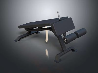 Black Adjustable Bench Press Fitness Equipment With Backrest And Leg Support For Strength Training 3d model