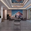 Modern Luxury Hotel Lobby With Marble Furnishings Cozy Lounge Space And Elegant Reception Counter