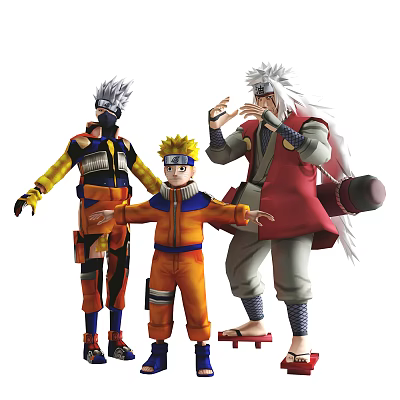 Modern anime characters Naruto ornaments 3d model