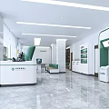 Modern Bank Interior Design With Service Counter ATM Machines And Waiting Area