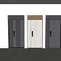 Dark Gray Security Door With Electronic Keypad Lock And Grid Pattern Design