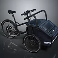 Black Tricycle With Rear Cargo Box For Cargo Transport And Storage Design