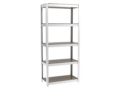 Sturdy Metal Frame Open Shelving Unit With Five Tier Storage Shelves And Modern Design 3d model