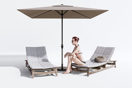 Beach Lounger Modern Lounger 3d model