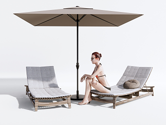 Beach Lounger Modern Lounger 3d model