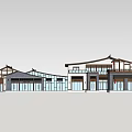 Traditional Chinese Roof Commercial Complex Featuring Glass Curtain Walls And Modern Design Elements