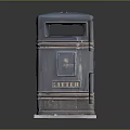 Vintage Decorative Metal Litter Bin With Double Openings And Base Stand