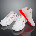 White Sports Shoes With Red Soles Breathable Design Modern Style And Hollow Structure