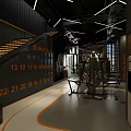 Modern Gym Interior With Fitness Equipment Arrow Patterns Floor Lines And Motivation Text