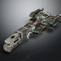 Futuristic Sci Fi Spaceship 3D Model With Complex Industrial Design And Detailed Structure 3d model