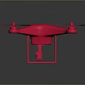 Pink Modern Drone Design Featuring Four Propellers And Camera In Dark Setting 3d model