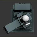 Green Tank Model with Turret Cannon White Dome and Stable Base Detailed Design