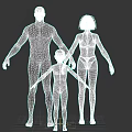 Human Characters Including Adult Male Female Child In Underwear Standing On Grey Background