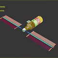 Spacecraft Equipment Design With Solar Panels And Main Body Structure 3d model