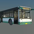 Modern City Bus With White And Green Body Large Windows And Front
