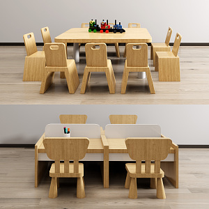 Modern Children's Table and Chair Children's Table and Chair Combination 3d model