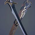 Game Knife Cartoon Knife Sheath Sword Sheath Game Sword Original God Weapon Forever Robbery Sword Forever Robbery Sword Forever Robbery Sword 3d model