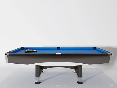 High Quality Modern Billiard Table With Blue Felt Surface Billiard Balls And Metal Legs 3d model