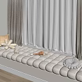Cozy Window Seat With Plush Cushions Stuffed Toys And Scenic View