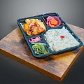 Tasty Bento Box With Grilled Chicken Fresh Vegetables Rice And Creamy Sauce