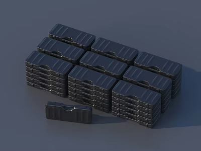 Durable Black Stacked Metal Hardware Tools And Multiple Industrial Accessories 3d model