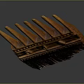 Wooden Comb With Intricate Carved Patterns And Fringed Design For Daily Use