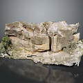 Rock Garden Landscape Design With Layered Stone Structure And Green Plants