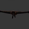 Antique Handcrafted Crossbow With Intricate Carvings Wooden Structure And Leather String