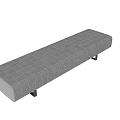 Gray Checkered Fabric Lazy Sofa With Long Design And Comfortable Surface Texture