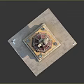 Scenic View of Ancient Multi tiered Tower Featuring Yellow Red Facade Decorative Top Square Base