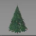 Festive Green Decorated Christmas Tree With Star Topper And Colorful Lights