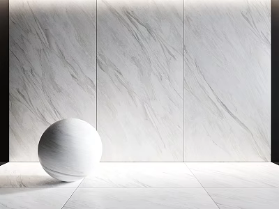 White Marble Components For Wall And Floor With Decorative Sphere 3d model