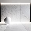 White Marble Components For Wall And Floor With Decorative Sphere
