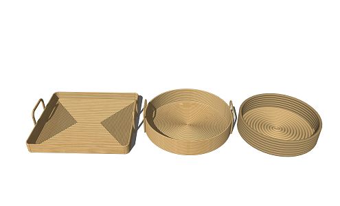 Modern Tray Bamboo Tray 3d model