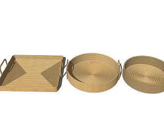 Modern Tray Bamboo Tray 3d model