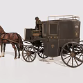 European carriage classical carriage 3d model
