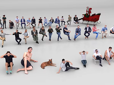 Man Squat Man 3d model