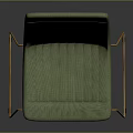 Light Green Upholstered Chair With Vertical Striped Backrest And Golden Metal Legs Modern Design