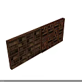 Large Wooden Bookcase With Multiple Shelves Filled With Various Books In Home Library 3d model
