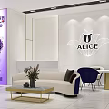 Luxury Jewelry Store Interior With Marble Display Counters And Decorative Flowers