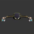 3D Game Movie Character With Short Hair Yellow Top Black Coat Outstretched Arms Waist Belt